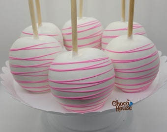 12 Chocolate candy apples, candy table. Birthday, Baby Shower. 12 mini apples