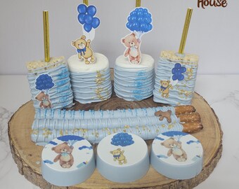 Teddy Bear Baby Shower Favors, 48 Piece Treat Bundle