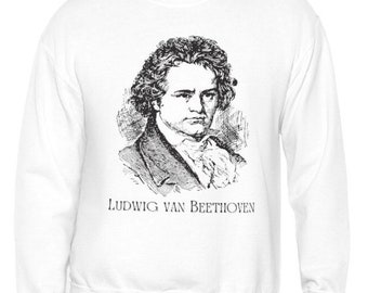 Beethoven Unisex Crewneck Sweatshirt, Ludwig van Beethoven Sweater, Classical Music History Clothing, Piano Teacher/Student Gift