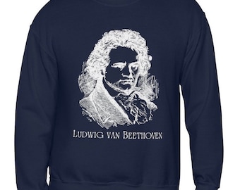 Beethoven Unisex Crewneck Sweatshirt, Ludwig van Beethoven Sweater, Classical Music History Clothing, Piano Teacher/Student Gift