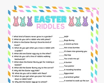 Easter Riddles for Kids, Kids Easter Game, Easter Classroom Activity, Printable Easter Party Game, Easter Riddles Quiz, Easter Riddles Game
