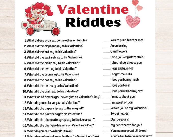 Valatine Riddles This item is unavailable - Etsy