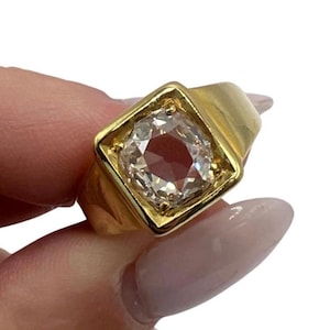 Spready OLD MINE DIAMOND engagement ring - 18k yellow gold - Hallmarks for Birmingham 1872