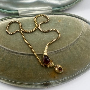 ANTIQUE Victorian Garnet Snake necklace