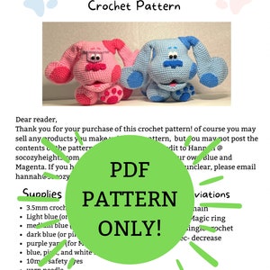 Blue and Pink Dog Crochet Pattern