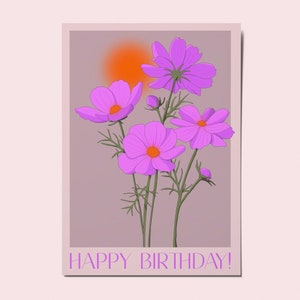 Karte zum Geburtstag Geburtstagskarte Grußkarte mit Blumen Geburtstagswünsche für beste Freundin Sommer Geburtstagsgeschenk BFF