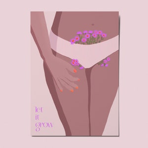 Karte Female Empowerment Feminism Art Print Postcard for Body Positivity Selflove Print Illustration Home Decor for Girls Room