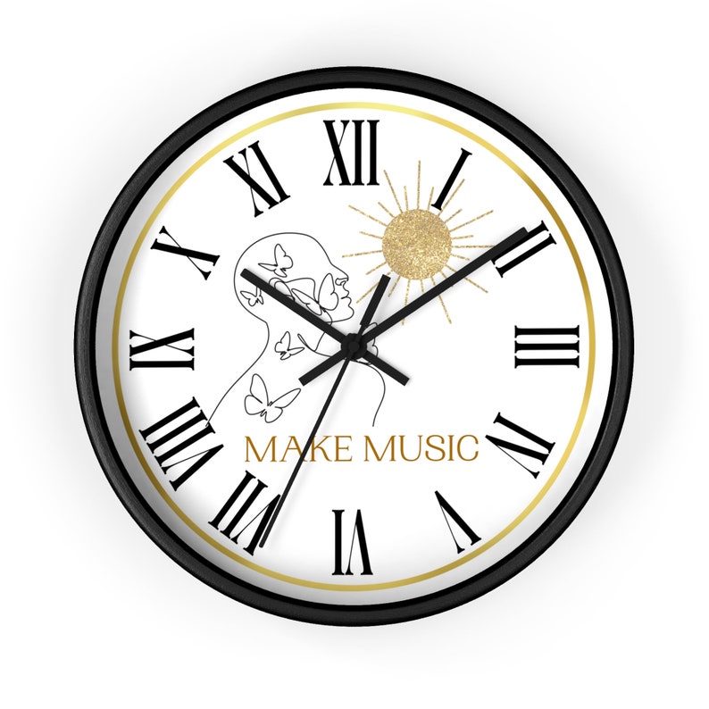 Make Music Wall Clock for Musician Music Teacher Instrumentalist Piano Lover Pianist