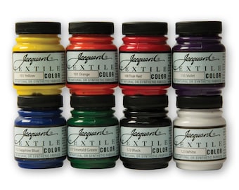 Jacquard Textile Color 8 Color Set | Fabric Paint for Natural Synthetic Fabrics Leather Paper and Wood
