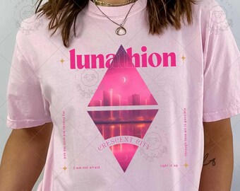 Comfort Colors Lunathion Crescent City Shirt, SJM merch, HOEAB HOSAB T-Shirt, Light It Up, Book Art Quote T-Shirt Gift for Romance Reader