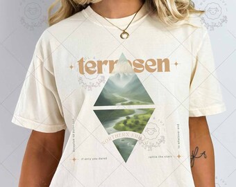 Comfort Colors Terrasen ToG SJM merch, ToG Terrasen Shirt, Erilea Aelin Rowan, To Whatever End, Rattle the Stars, SJM ToG Art Quote T-Shirt