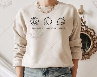 ACNH Inventory Sweatshirt, Animal Cross New Horizons Sweater, Cozy Gamer Sweatshirt, Video Game Lover Gift, Switch Gamer Sweater, New Leaf