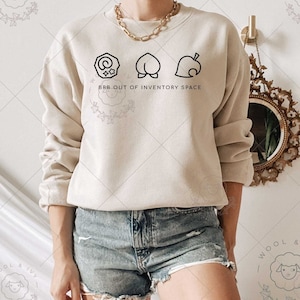 ACNH Inventory Sweatshirt, Animal Cross New Horizons Sweater, Cozy Gamer Sweatshirt, Video Game Lover Gift, Switch Gamer Sweater, New Leaf