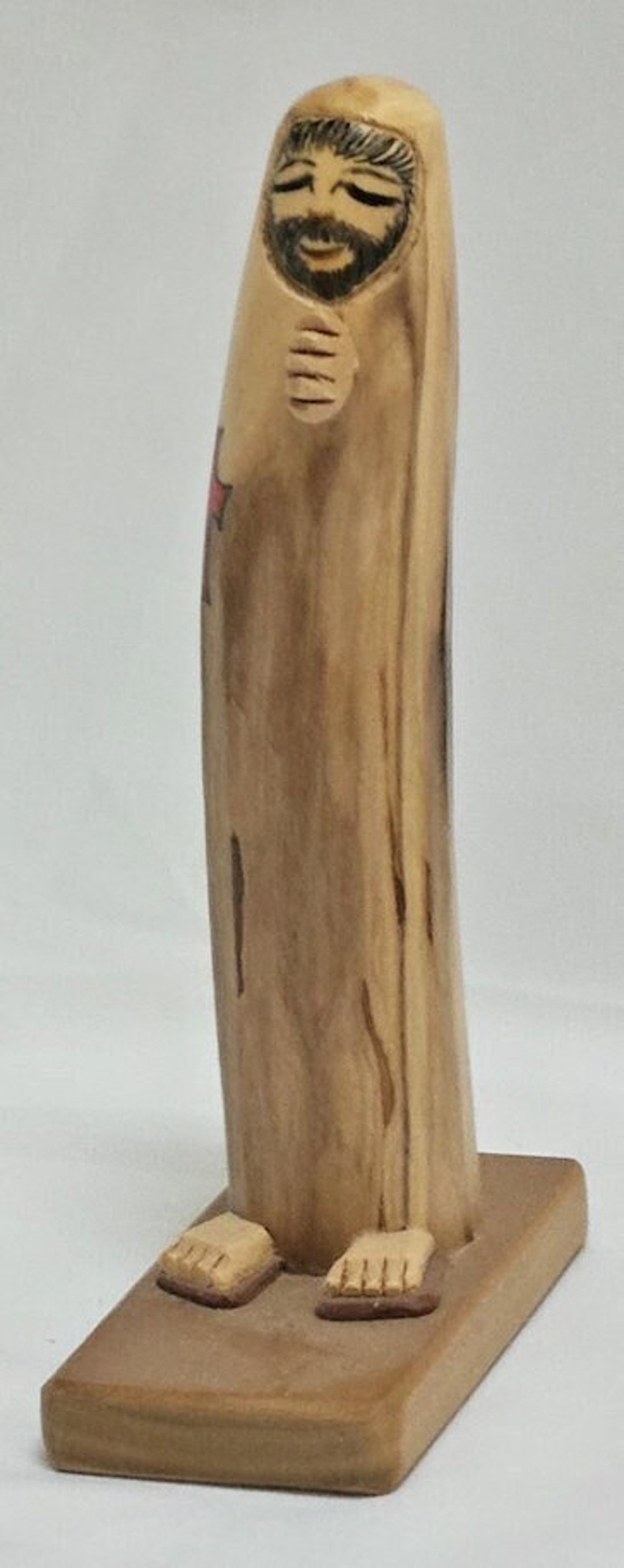Original 6 In. St. Camillus Wood Carved Santos by Bob O'rourke. Patron