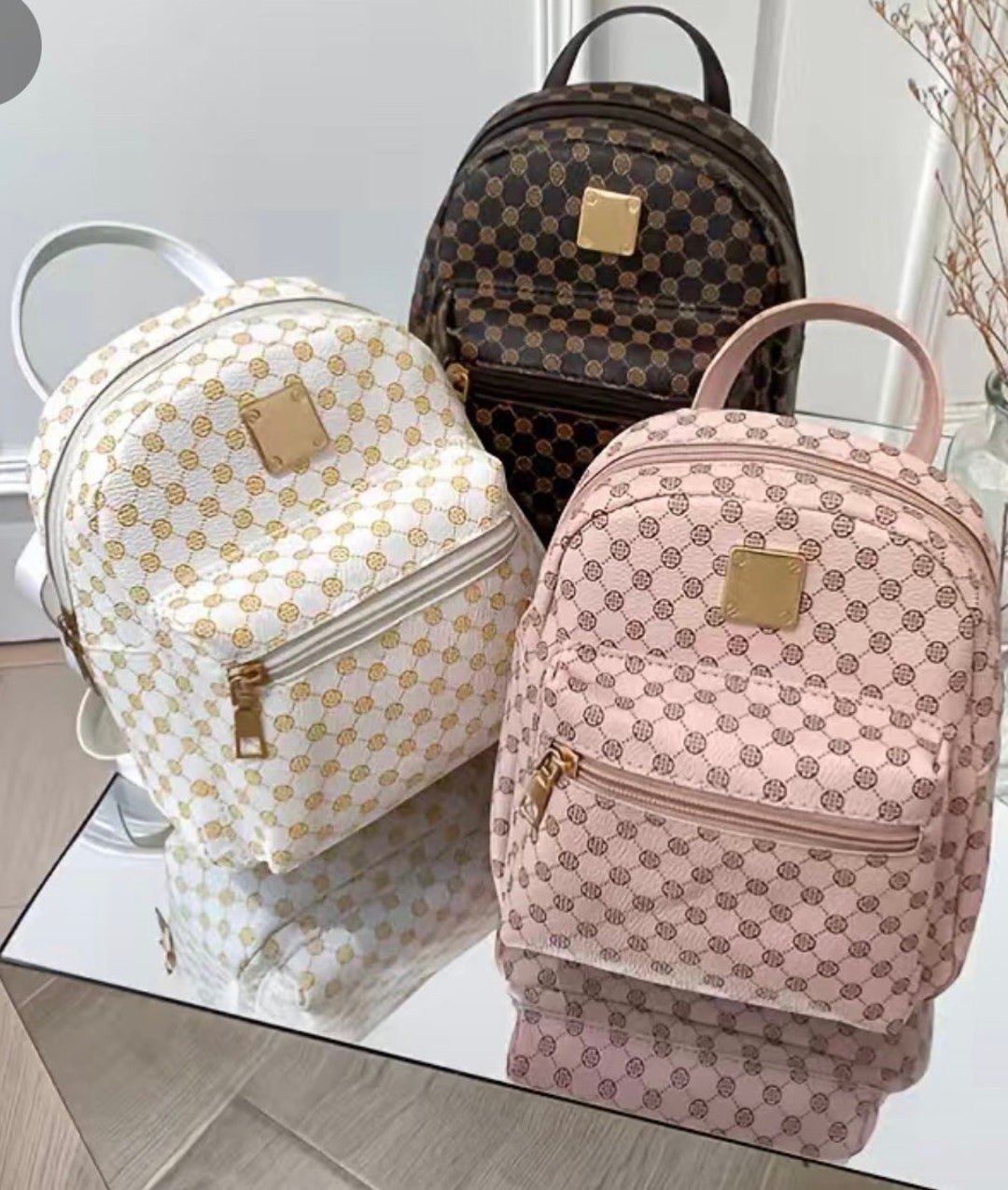 Women's Small Backpack Purse, Polka Dot With Adjustable Strap Etsy