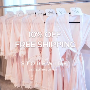 Personalized Bridesmaid Robes - Satin Lace Bridal Party Gifts - Custom Wedding Robes for Bridesmaids, Bride, Maid of Honor - Free Shipping