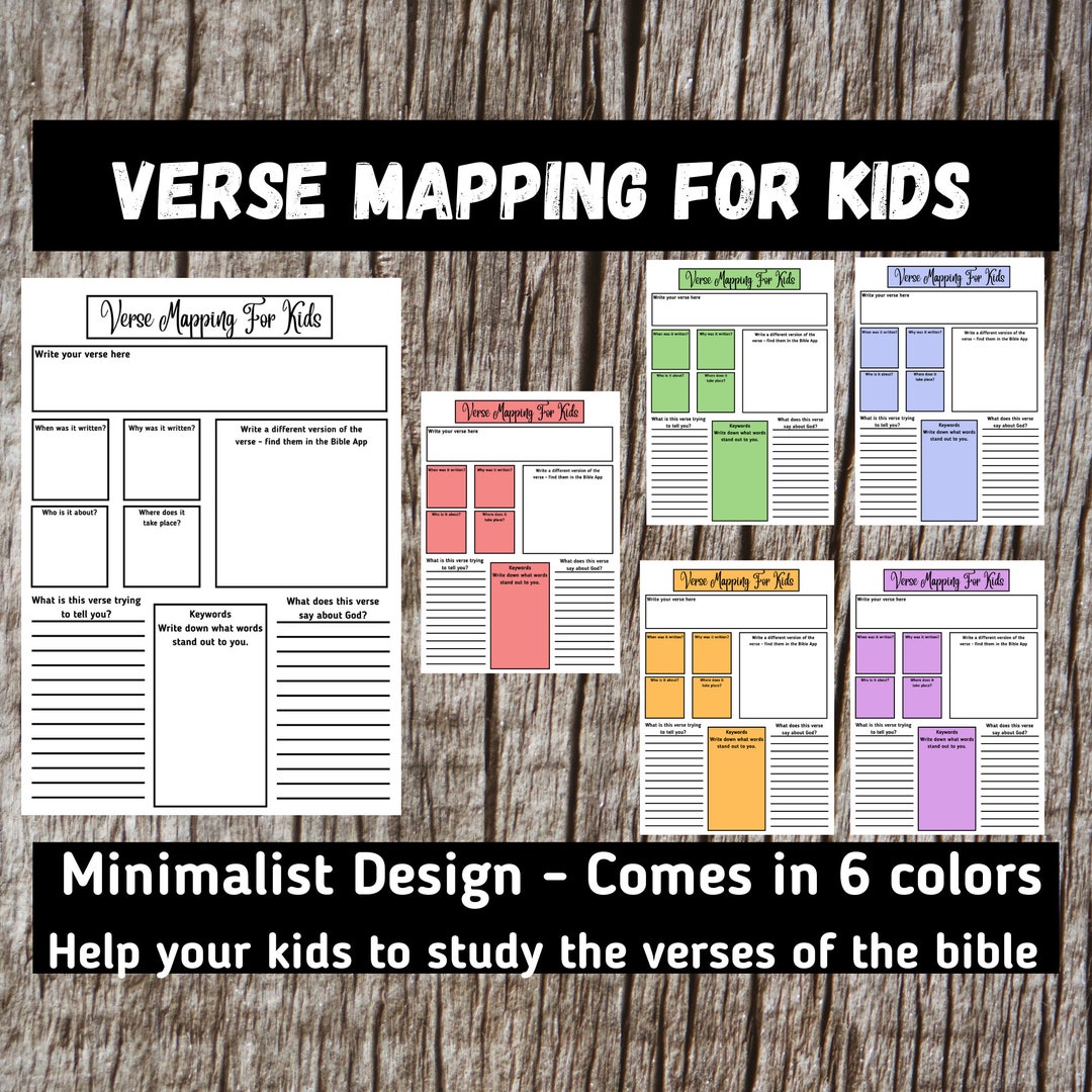 Bible verse mapping for kids, bible study printable, verse study ...