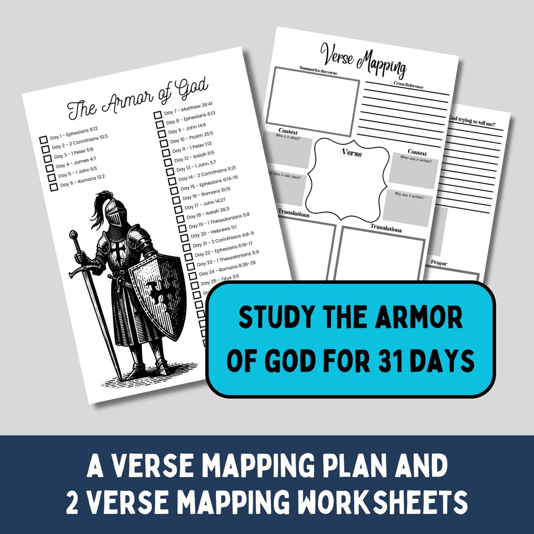 Armor God Journal Bible Study Verse Mapping Template Printable ...