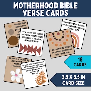 Cartões de versículos bíblicos sobre maternidade para impressão, versículos bíblicos encorajadores para presente pós-parto para a mãe, cartões de escrituras inspiradoras religiosas boho