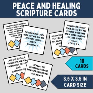 Versets bibliques imprimables de paix sur l'espoir, cartes d'affirmation d'Écritures saintes de guérison pour les chrétiens, cartes d'encouragement