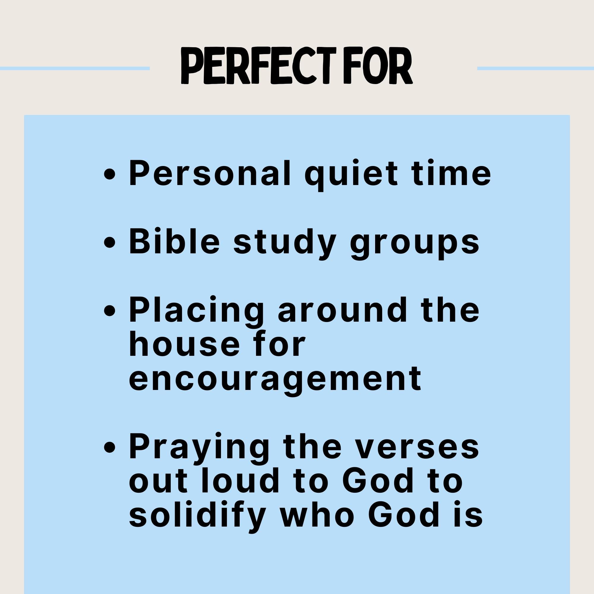 Names of God Printable Cards for Bible Verse Study on Hebrew Name ...