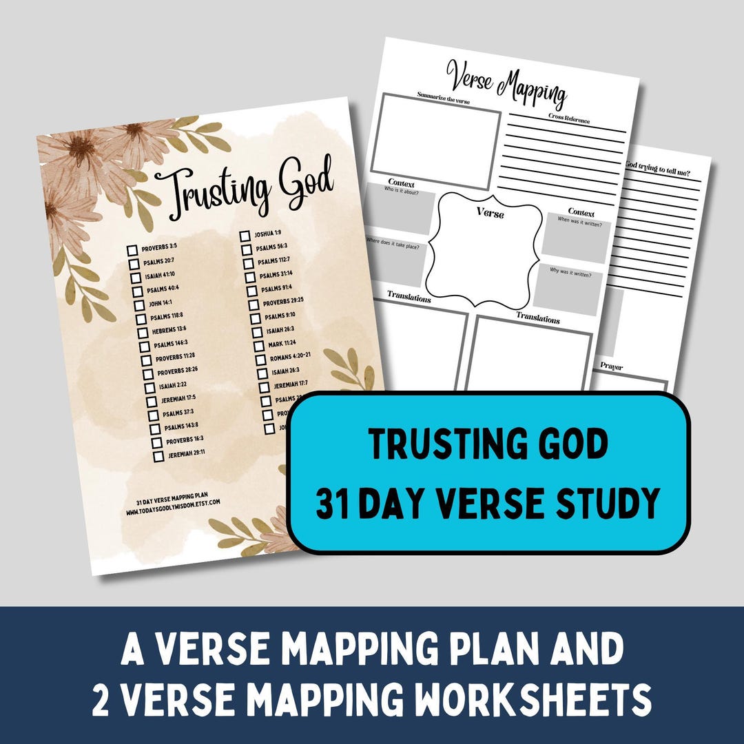 Trusting God Planner Printable Bible Verse Mapping Plan Template ...