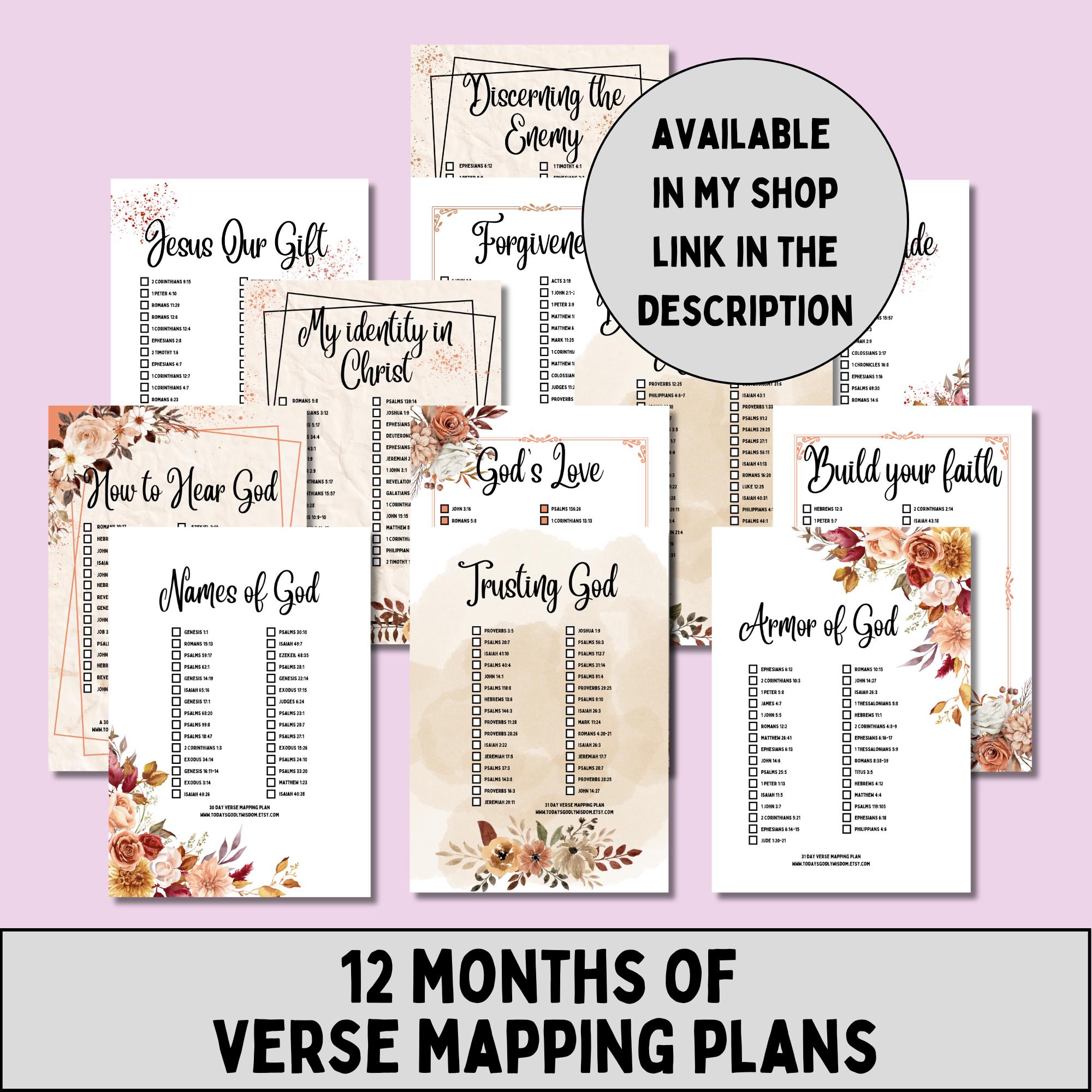 Bible Verse Mapping Template Printable Scripture Study Guide for ...