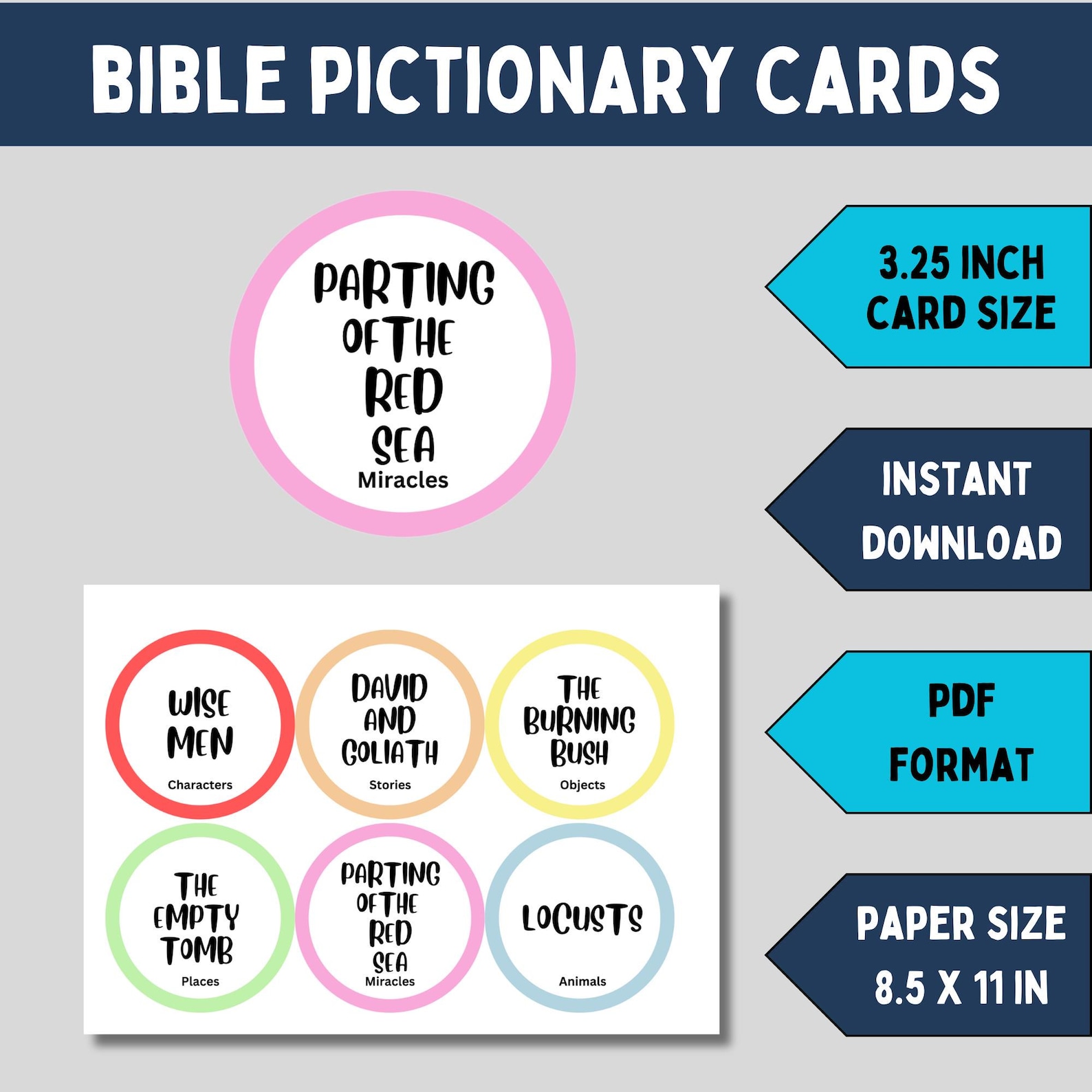 Bible Pictionary Game Kids Adults Sunday School Activities Fun ...