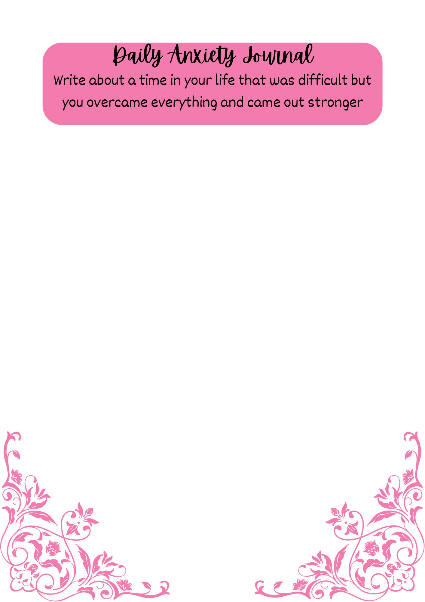 Anxiety Journal Printable, Anxiety Journal Prompts, Mental Health ...