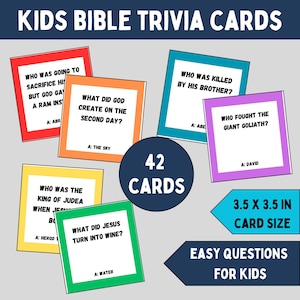 Kinder Bibel Quiz Spiele für Sonntag Schule Bibel Aktivitäten für Kinder Kirche druckbare Bibel Quiz Partyspiel für Kinder Trivia Fragen