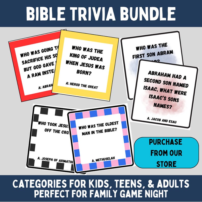Bible Pictionary Game for Kids and Adults Sunday School Activities With ...