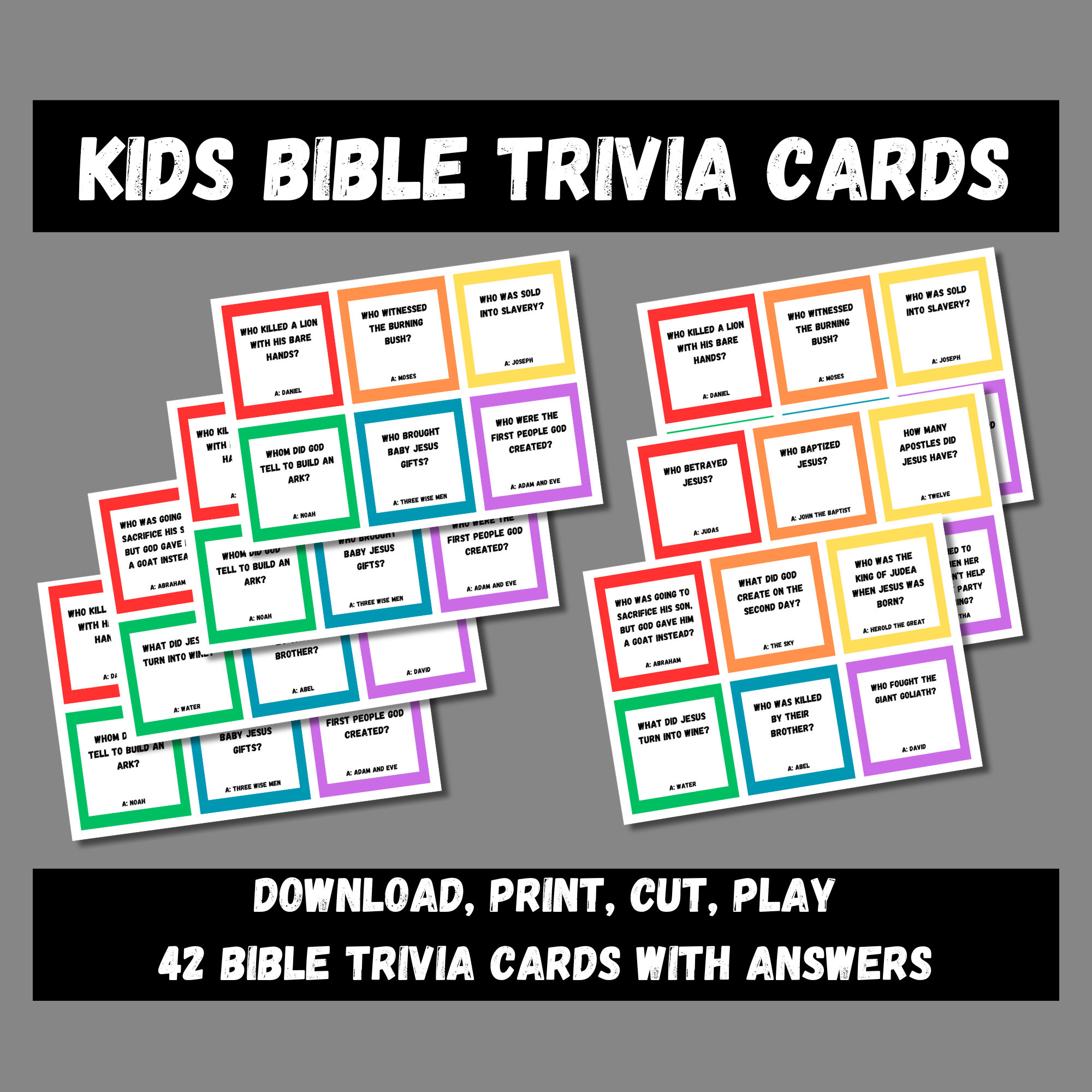 Kids Bible Trivia Games for Sunday School Bible Activities for ...