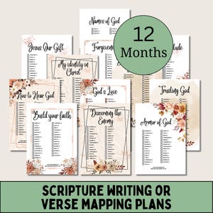 12 Month Bible Reading Plan for Beginners Bible Study Guide Printable Scripture Mapping Daily Devotional Verse Template Christian Resource