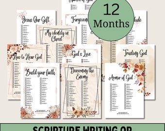 12 Month Bible Reading Plan for Beginners Bible Study Guide Printable Scripture Mapping Daily Devotional Verse Template Christian Resource
