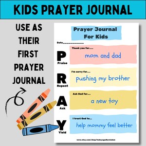 Printable journal template for kids guided prayer journal pages for children sunday school printable christian journal with prompts