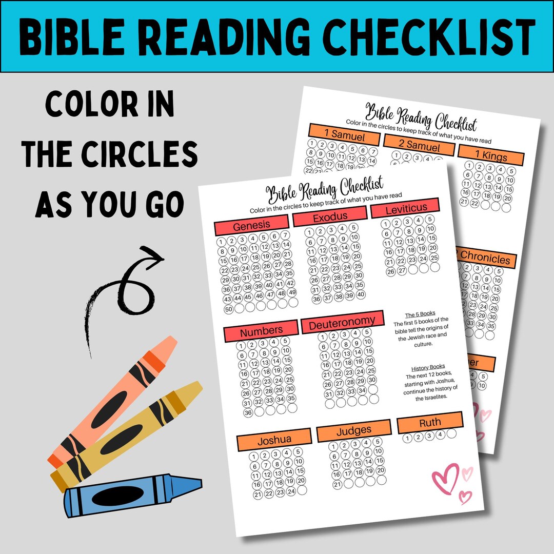 Bible Reading Checklist for Christians Bible Reading Tracker Printable ...