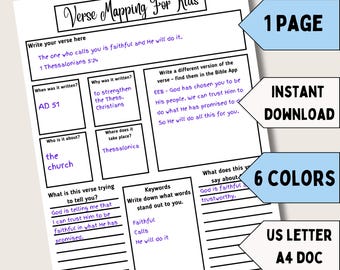 Kids verse mapping template for bible study journaling scripture study printable journal for beginners indepth verse study for kids