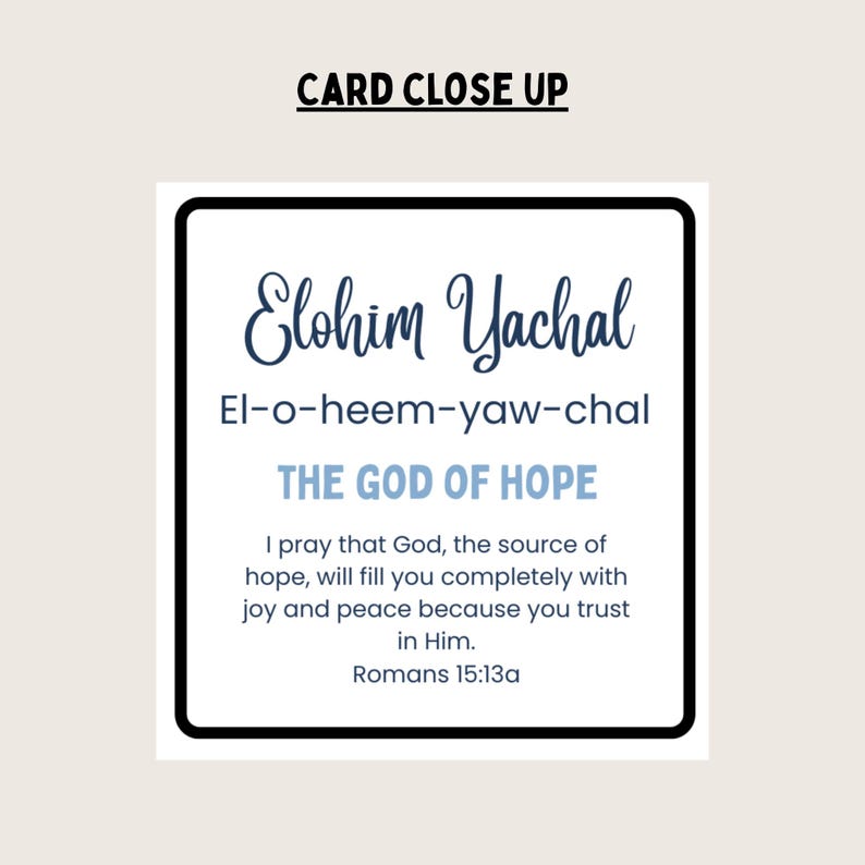 Names of God Printable Cards for Bible Verse Study on Hebrew Name ...
