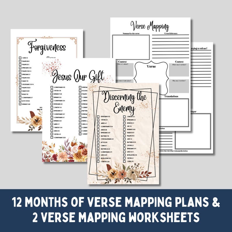 Verse Mapping Plan Bible Reading Scripture Template Daily Devotional ...