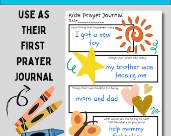 Printable prayer journal for kids christian journal pages for youth prayer and reflection journal for children journal template