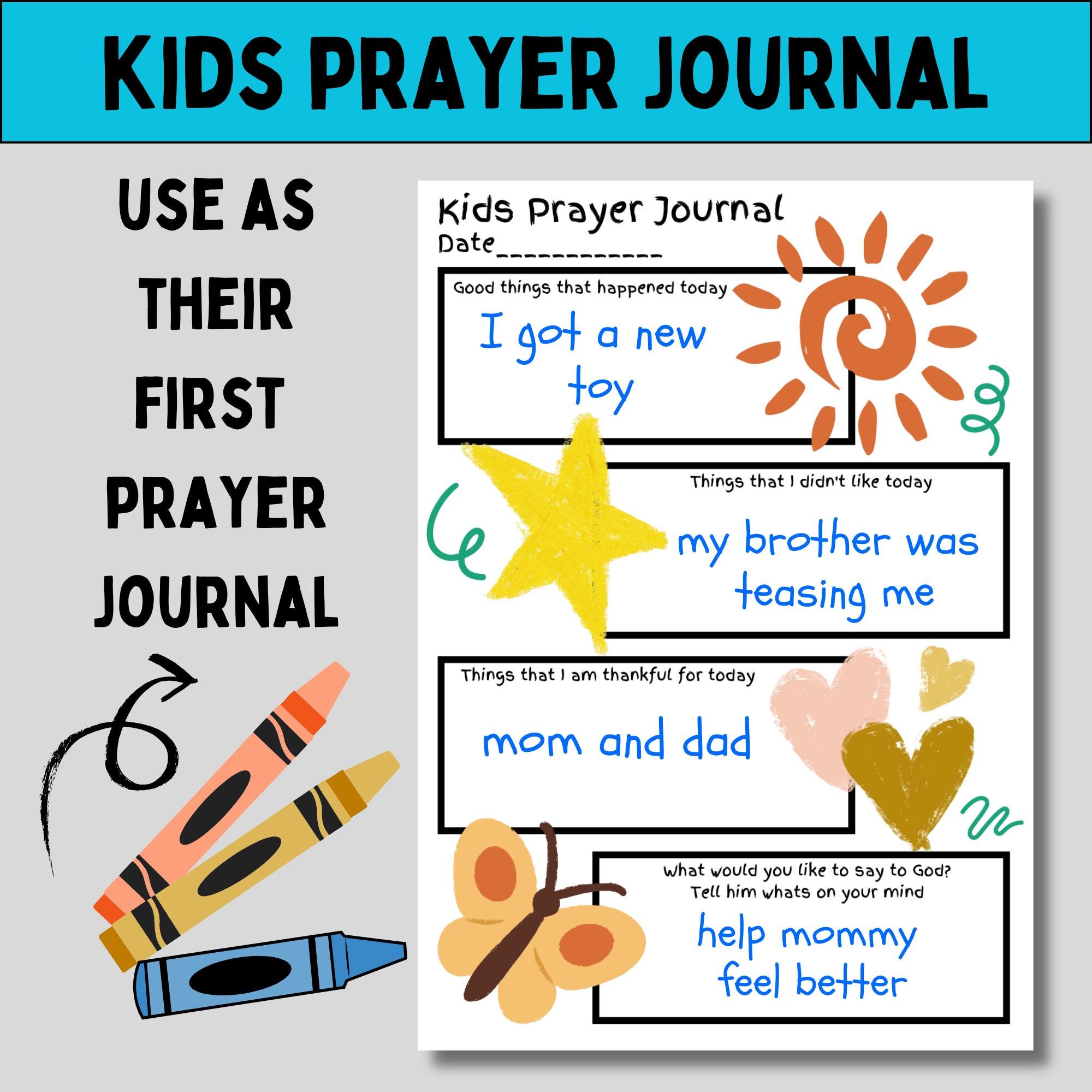 Printable Prayer Journal for Kids Christian Journal Pages for Youth ...