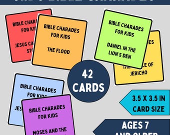 Juegos bíblicos imprimibles para niños: actividades bíblicas para la iglesia, tarjetas de juegos bíblicos para jóvenes para la escuela dominical, actividades bíblicas para niños con diversión para toda la familia.