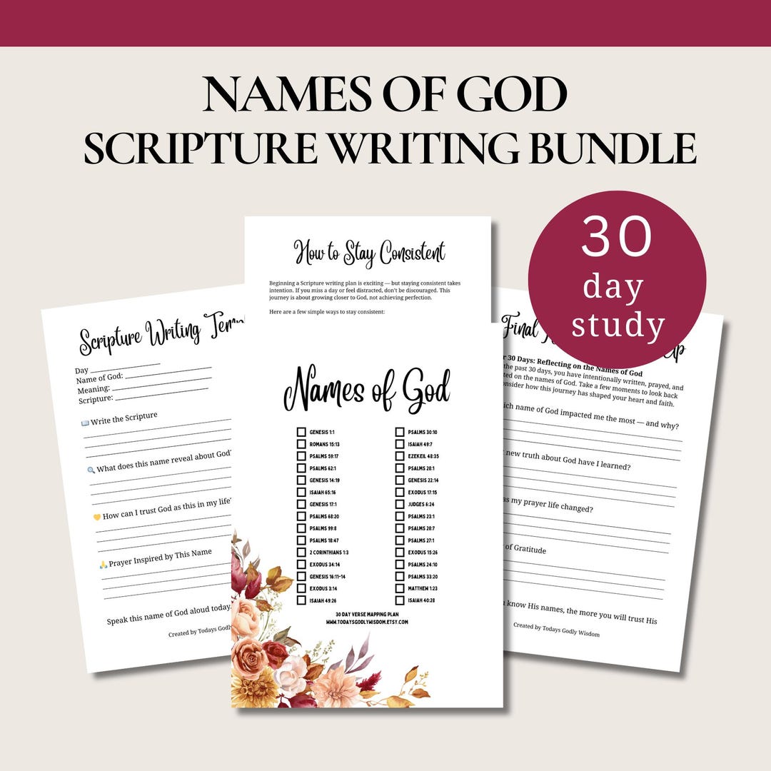 Scriptures Sheet Scripture Writing Plan Worksheet Printable Prayer Journal Study Guide ...