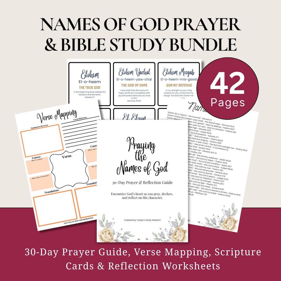 Praying the Names of God Bible Study Guide Digital Download Verse ...