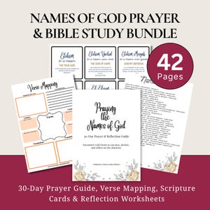 Praying the Names of God Bible Study Guide Digital Download Verse Mapping Worksheet Printable Scripture Cards for Christian Devotional Kit