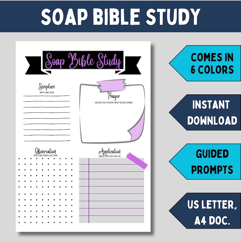 Bible Study Template Printable Soap Method Bible Study Guide for ...