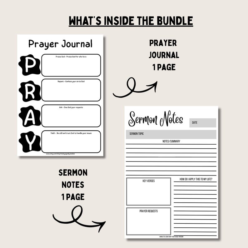 Bible Study Bundle Printable Prayer Journal Guide Christian Devotional Page Scripture Mapping Reflection Worksheet Monthly Calendar Verse image 9