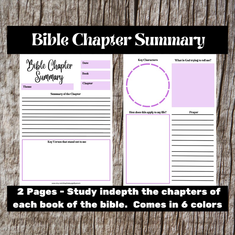 Bible Chapter Summary Template Bible Study for Men Women Student Bible Chapter Summary Template Bible Study for Men Women Student