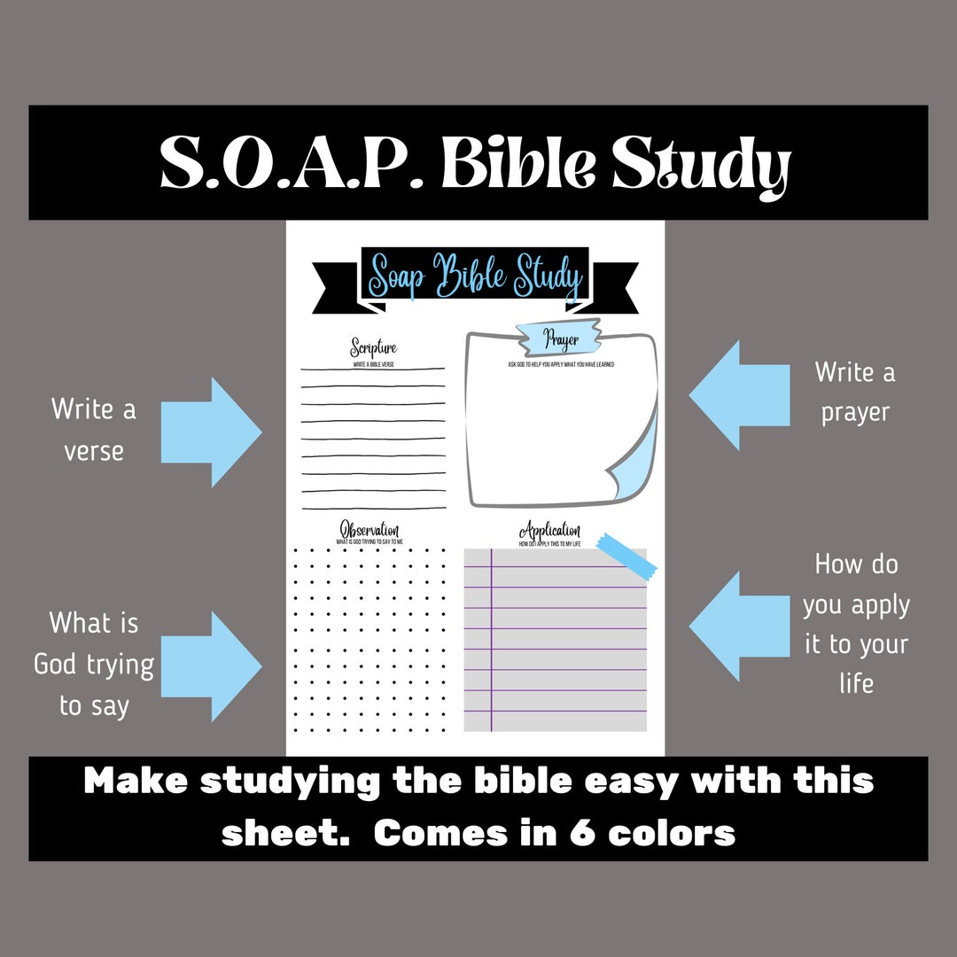Soap Bible Study Printable, Bible Study for Men, Women, Teens, Soap