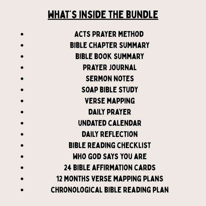 Bible Study Bundle Printable Prayer Journal Guide Christian Devotional Page Scripture Mapping Reflection Worksheet Monthly Calendar Verse image 2